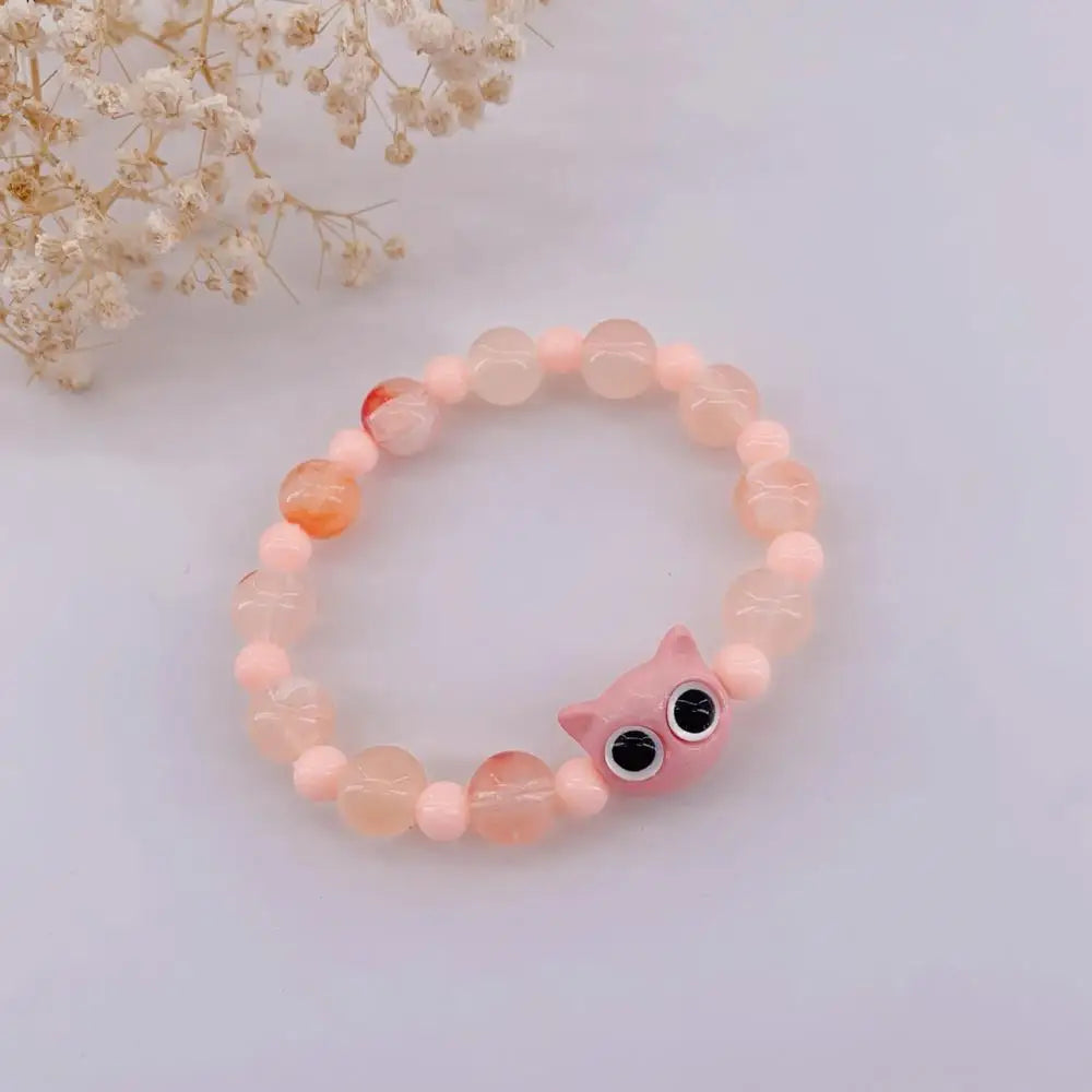 Matching Bracelets Couples Women Men Luminous Cute Cat Friendship Bracelete Black White Cat Head Bangles Glow In The Dark Gift