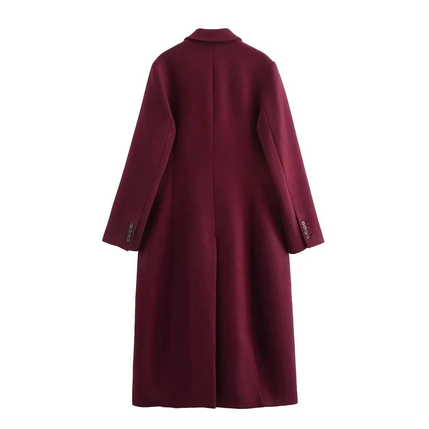 BSK&TRAF autumn and winter new women's simple and fashionable double-breasted casual lapel woolen coat