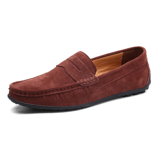 Men Casual Shoes Fashion Suede Leather Men Loafers High Quality Moccasins Slip On Men's Flats Lightweight Driving Shoes 38-47