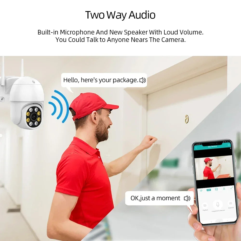 Smart Life 4K Full Color Night Vision IP PTZ Camera WiFi Tuya Wireless Security Surveillance Camera Auto Tracking CCTV Cam 8MP