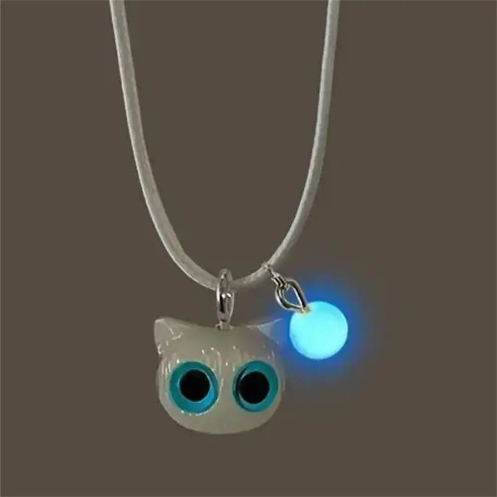 Matching Bracelets Couples Women Men Luminous Cute Cat Friendship Bracelete Black White Cat Head Bangles Glow In The Dark Gift