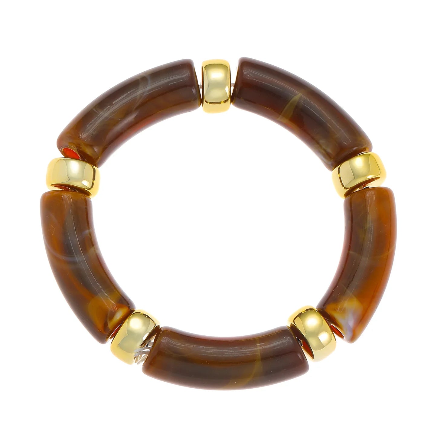 Bohemian Acrylic Bracelets for Women Girls Fashion Party Jewelry Gift Colorful Column Elastic Rope Adjustable Simple Bracelets
