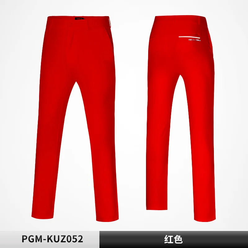 PGM Men Golf Pants Spring Autumn High Elastic Sports Wear-resistant Golf Tennis Trousers KUZ052 Slim Fit Soft Male Pants