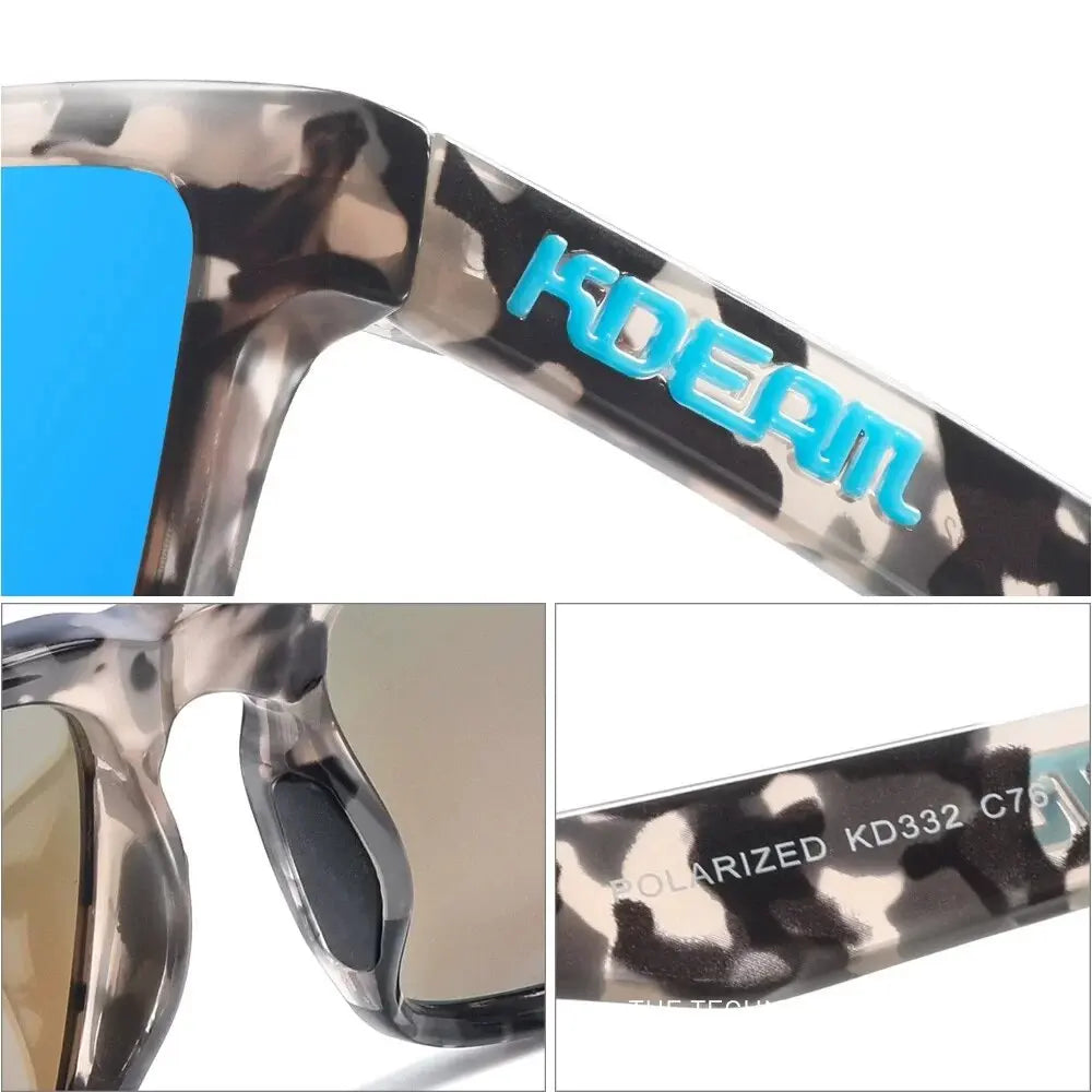 New KDEAM Square Men Polarized Sunglasses For Women Outdoor Sports Activities Glasses Fishing Golfing Eyeglasses With Package