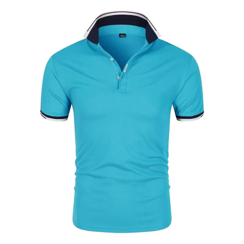 Golf T-shirt for Men Lapel Short Sleeve Breathable POLO Shirt Button Summer Pullovers Fashion Trend T-Shirt Man Streetwear Tops