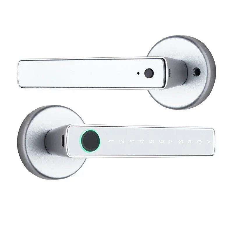 Tuya Bluetooth Smart Fingerprint Door Handle Lock Electronic Password APP Remote Unlock Hotel Apartment Office Bathroom Bedroom