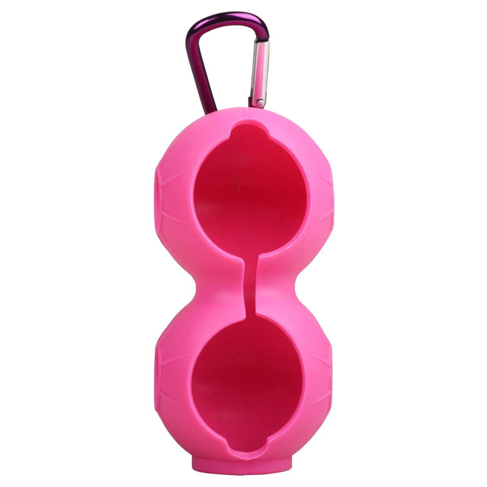 1Pcs Golf Ball Protective Cover Soft Silicone Waist Holder Double Fall Resistant Keyring Golfing Accessories For 2 Balls