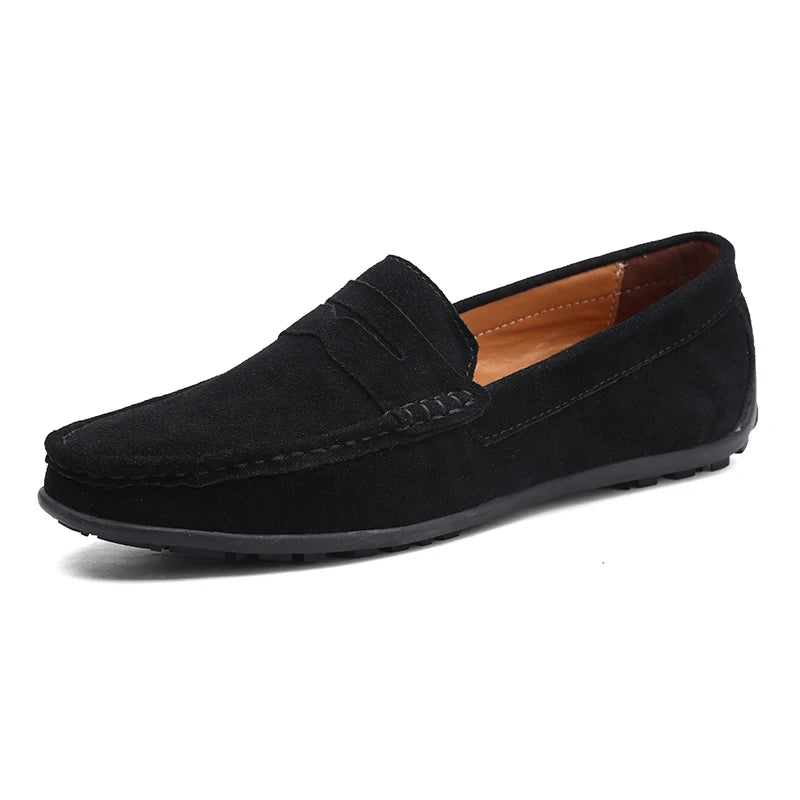 Men Casual Shoes Fashion Suede Leather Men Loafers High Quality Moccasins Slip On Men's Flats Lightweight Driving Shoes 38-47