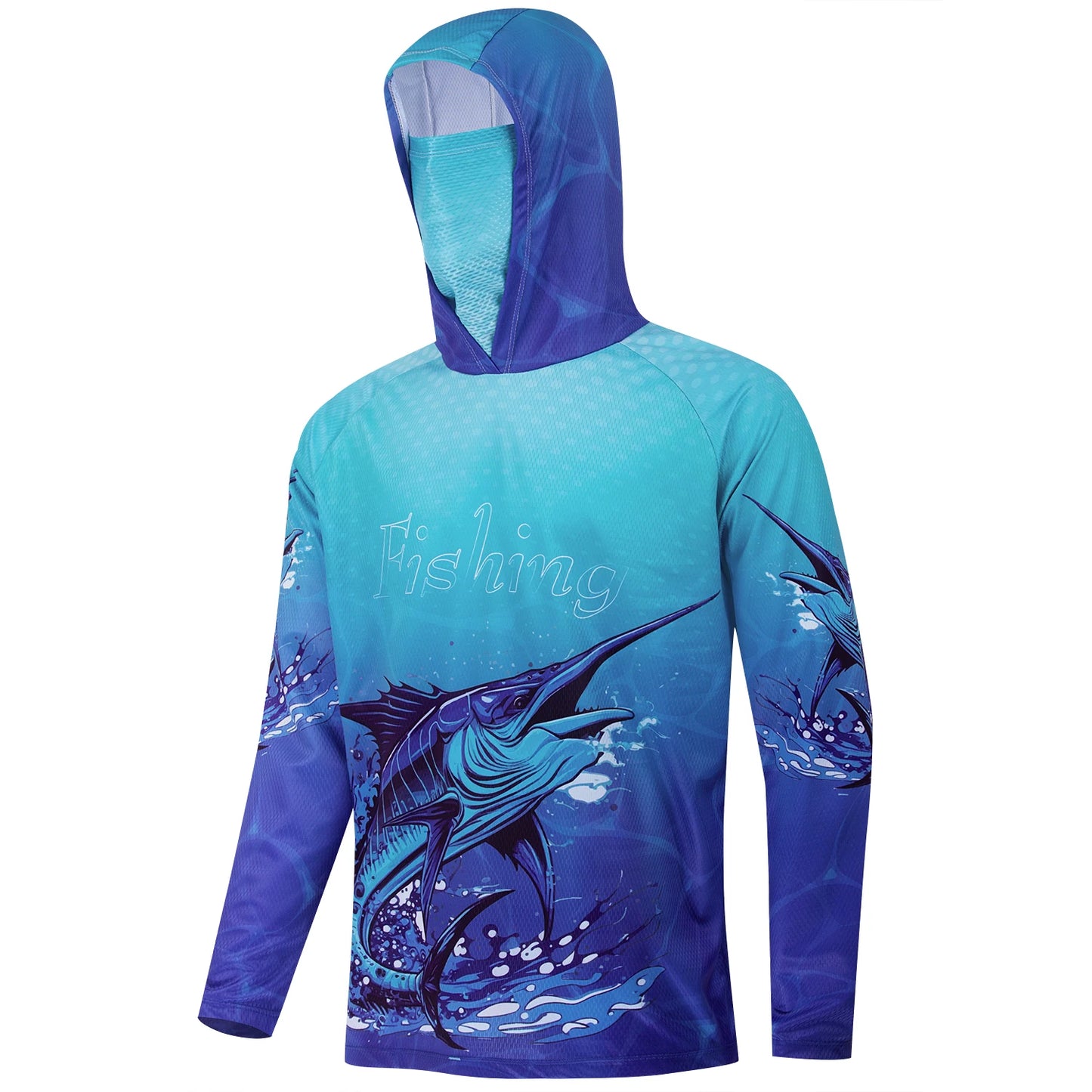 Fishing Shirt Hooded Men Clothes Outdoor Summer Mask Hoodie Sun Uv Protection Performance Jersey