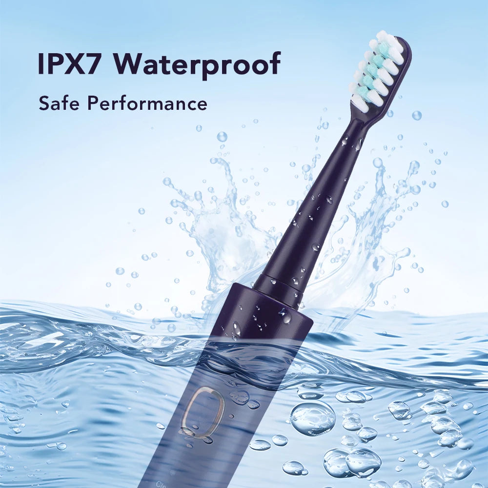 Sonic Electric Toothbrush for Adults Smart Timer  eeth Whitening USB Rechargeable IPX7 Waterproof Replacement Heads