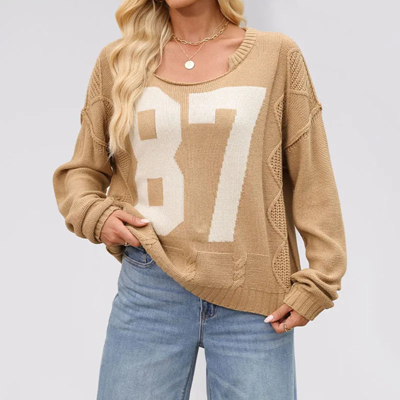 Women Sweaters Autumn Winter Long Sleeve O-neck Knitted Pullover Tops Ladies Elegant Streetwear Female Loose Vintage Knitwear
