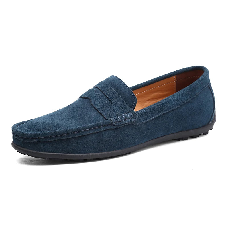 Men Casual Shoes Fashion Suede Leather Men Loafers High Quality Moccasins Slip On Men's Flats Lightweight Driving Shoes 38-47