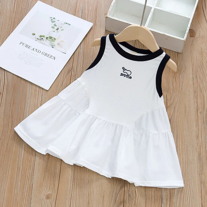 Kids Clothes Girls Dress Summer Baby Skirt Vest Skirt Children's Skirt Infant Simple Small Skirt Girls Casual Dresses