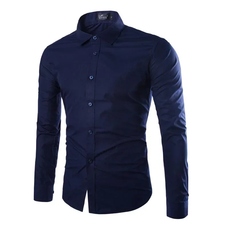 Casual Men Corduroy Shirt 2025 Spring Autumn Long Sleeve Striped T Shirts Male Slim Fit Shirt Turn-down Collar Camisa Masculina