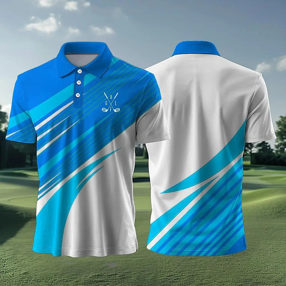 Outdoor Golf Wear Funny 3D Print Polo Shirt For Men Fashion Lapel Short Sleeve Tops Business Casual Loose Tees Summer Sportswear