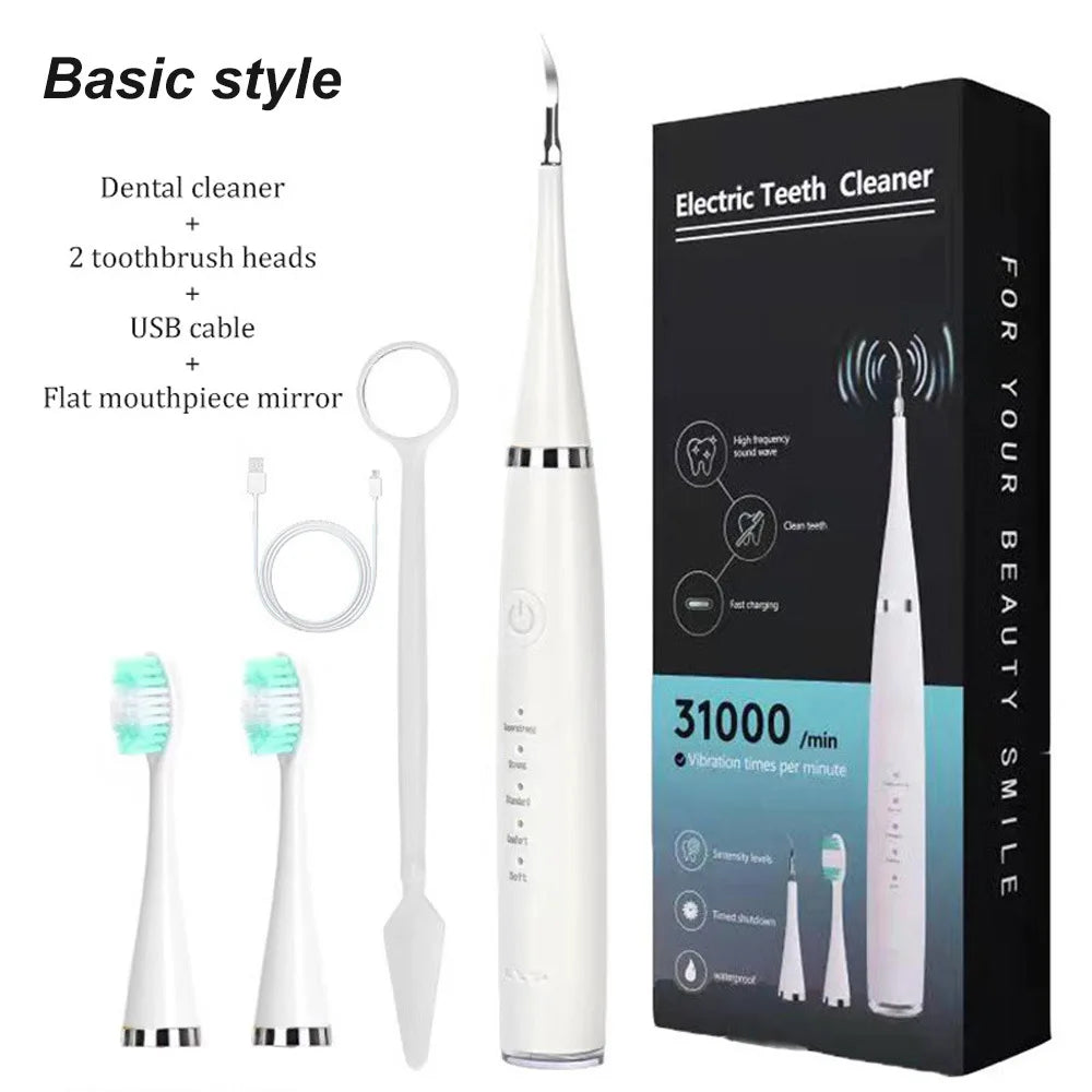 Electric Toothbrush Set with Six Functions for Total Oral Care Efficient Tartar Removal with Scaling Teeth Feature Christmas Gif