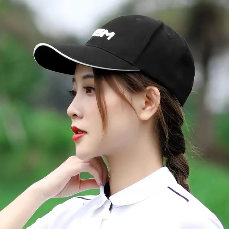 PGM Golf Caps Adjustable Hats Outdoor Sport Cycling Hiking Cap for Men Women Windproof Travel Cotton Cap Black White Hat MZ018