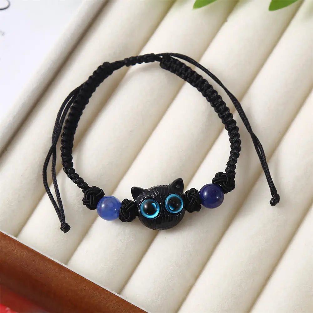 Matching Bracelets Couples Women Men Luminous Cute Cat Friendship Bracelete Black White Cat Head Bangles Glow In The Dark Gift