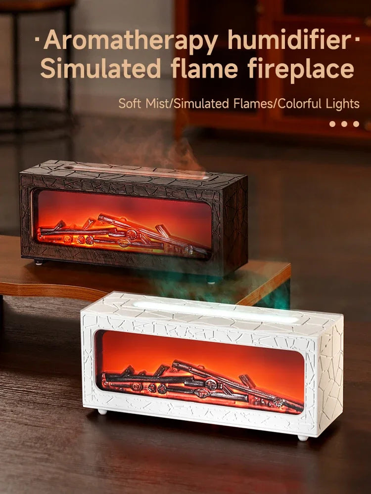 Air Humidifier Essential Oil Diffuser Flame Aroma Humidifier Home Room Fragrance Diffuser with Night Light Aromatherapy Diffuser