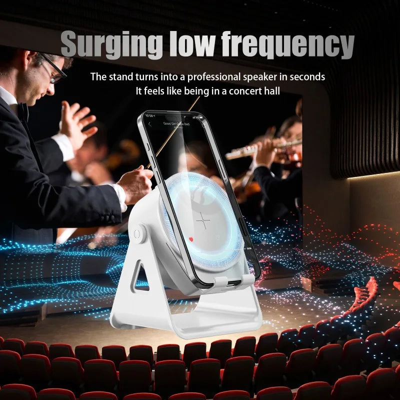 Portable Smart Induction Speaker Wireless Bluetooth 5.3 Outdoor Indoor Sport HIFI Speaker Phone Holder High-Quality Speakers