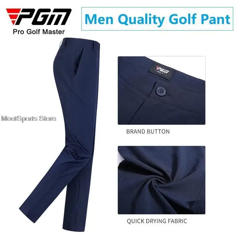 PGM XXXL Mid Waist Golf Pants Summer Breathable High Stretch Men Trousers Male Quick-Dry Sports Pants Straight Golf Apparel