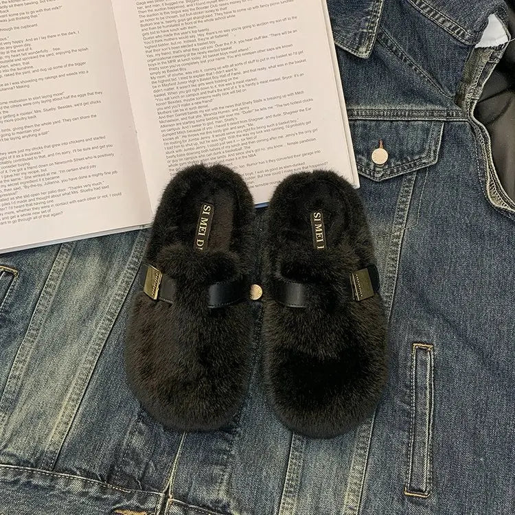 Platform Slippers for Women 2025 New Autumn and Winter High-end Baotou Cotton Slippers