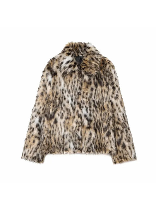 Women Fashion Faux Fur Coat Women 2025 Autumn Warm Stylish Casual Coat Winter Street Slim Elegant Outerwear Femme New