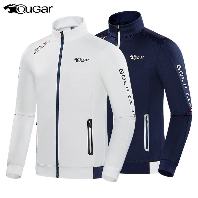 New Men Golf Jacket Winter Quality Thick Warm Velvet Jacket Windbreaker Male Windproof Casual Sports Coat Outdoor Golf Clothing