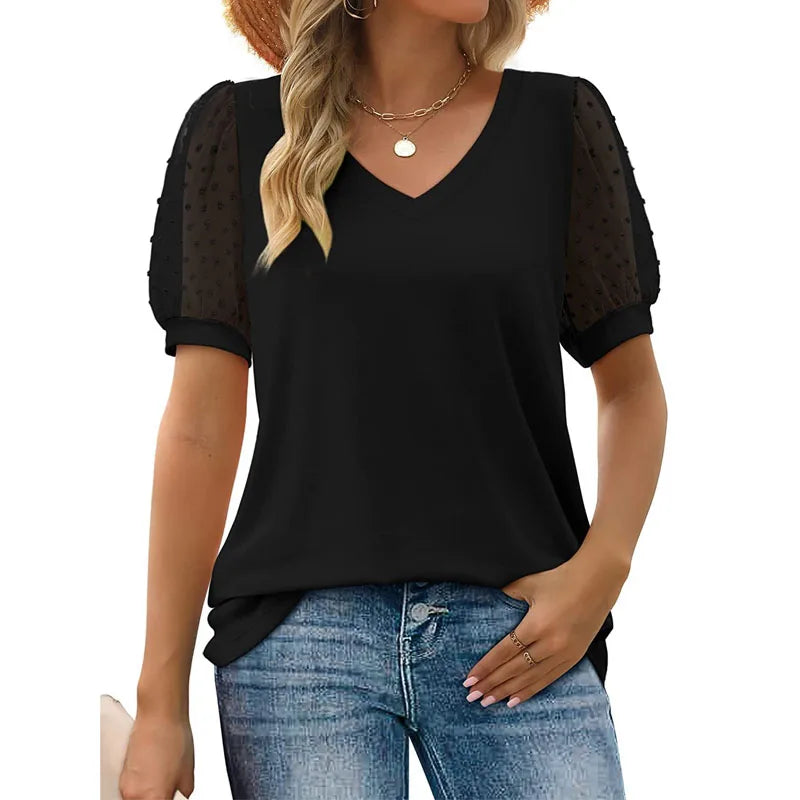 Women's t-shirt Summer 2023 Cotton Solid Colors Short Sleeve Tee Female Clothing Casual Streetwear Elegant and Chic White Top