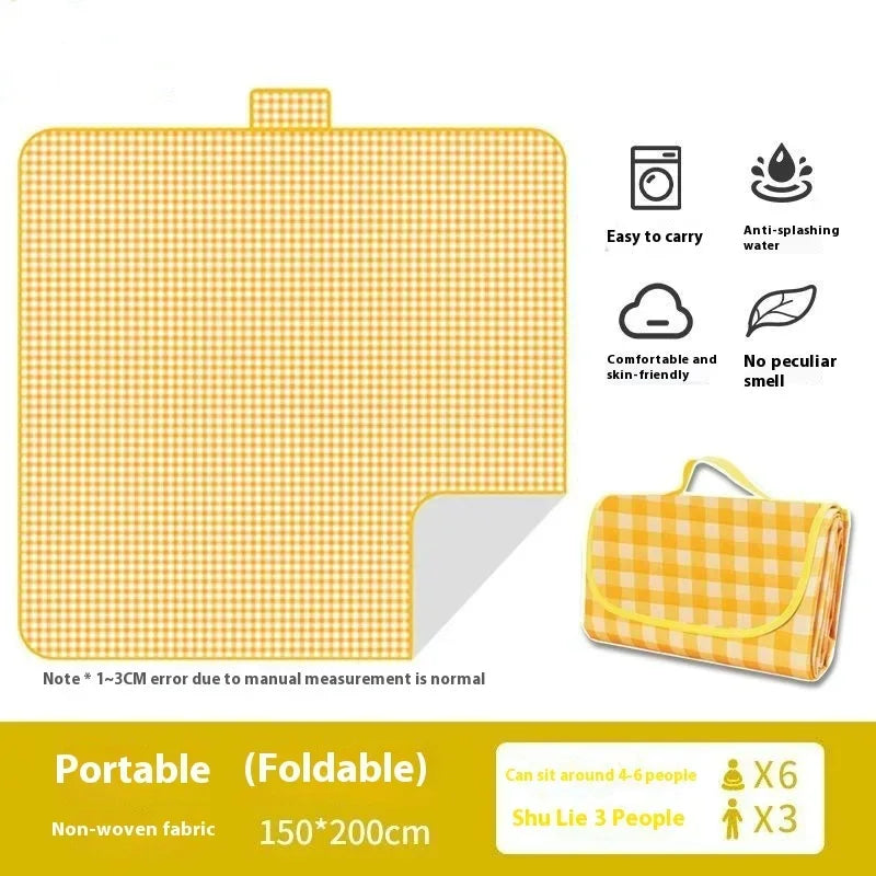 Waterproof Picnic Mat Beach Camping  Multi-Color Foldable Travel Mat Washable Outdoor Blanket Handle Hiking Park Accessories