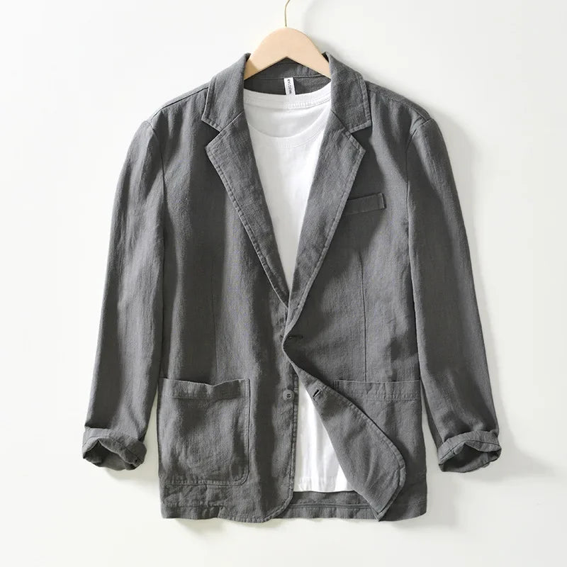 Men's Blazer Jacket Spring Summer Solid Slim Casual Business Thin Terno Masculino Breathable Suit Coat Male Korean Fashion