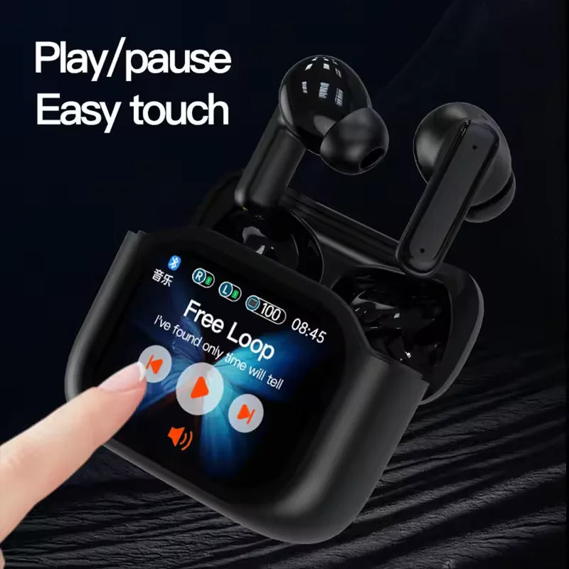 Translator Headphones 144 Languages Translation Wireless Bluetooth 5.4 Earbuds Touch Screen Noise Cancelling Business Headset