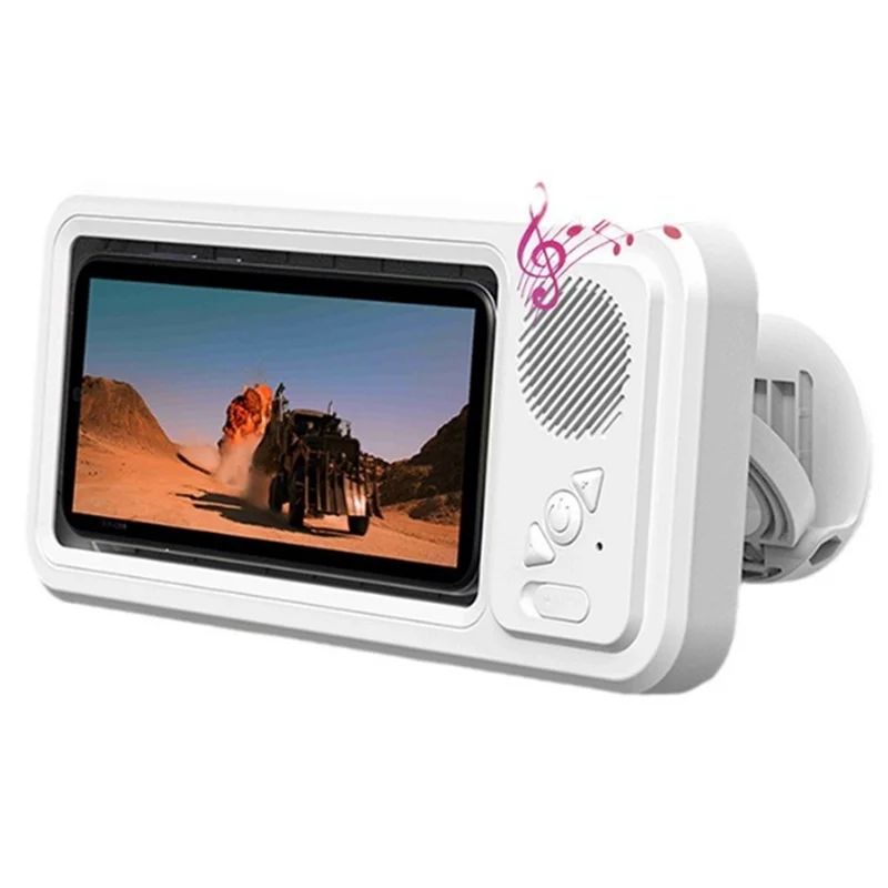 Shower Phone Holder With Bluetooth Speaker IPX4 Waterproof Anti-Fog Touch Screen Wall Mount Phone Holder For Shower Bathroom