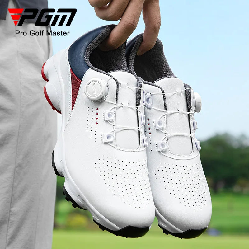 PGM Golf Shoes Men Summer Outdoors Sports Casual Sneakers Shock Absorbent Bottom Knob Lace Anti Slip Breathable