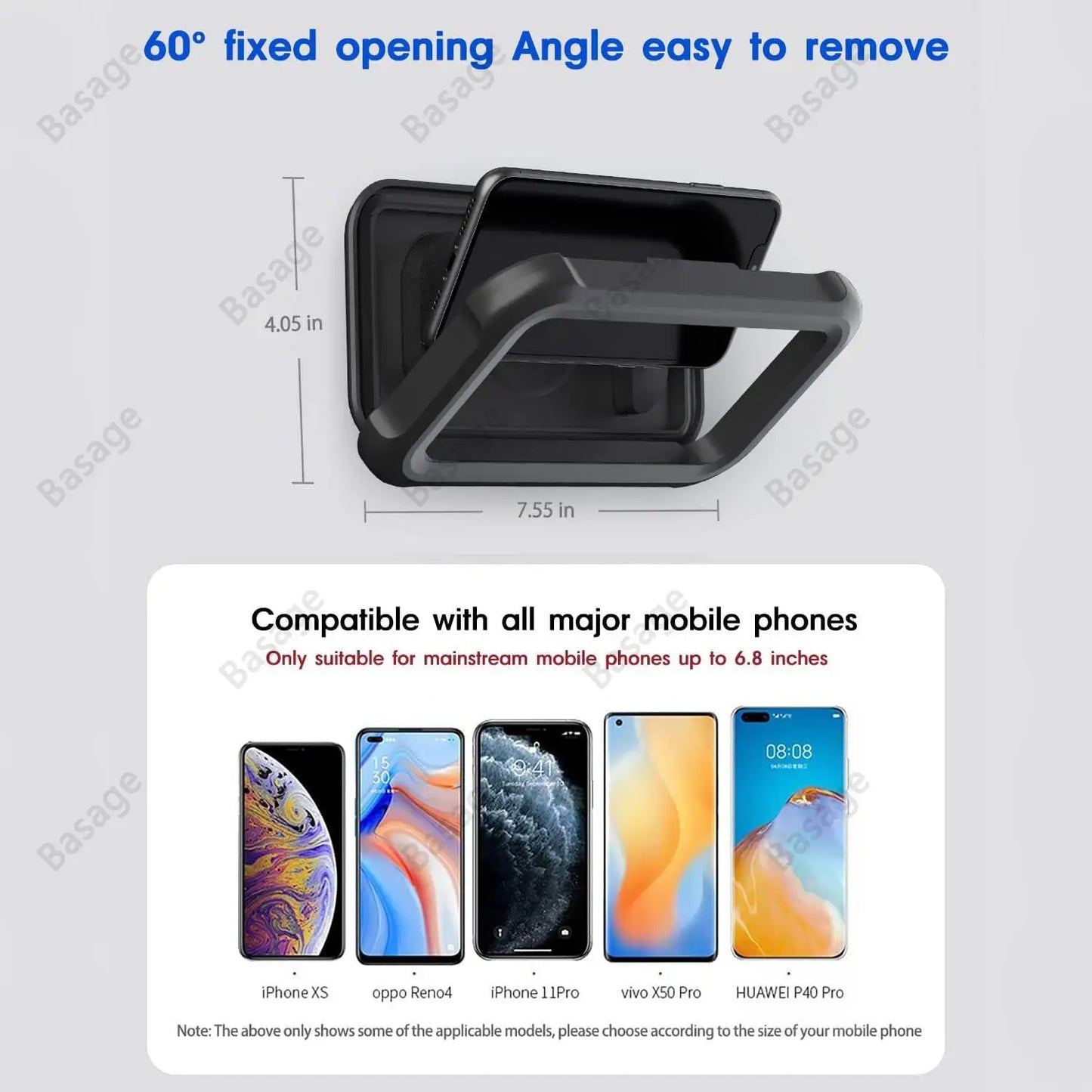 Shower Phone Holder Waterproof 480° Rotation, Adjustable Mirror/Wall Mount Phone Holder for Shower Bathroom Bathtub Kitchen
