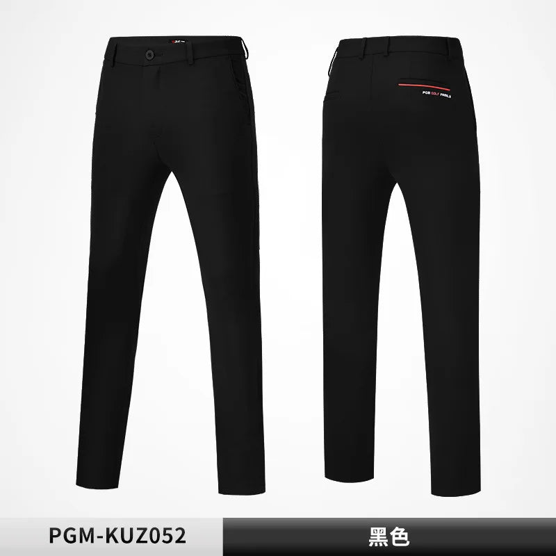 PGM Men Golf Pants Spring Autumn High Elastic Sports Wear-resistant Golf Tennis Trousers KUZ052 Slim Fit Soft Male Pants