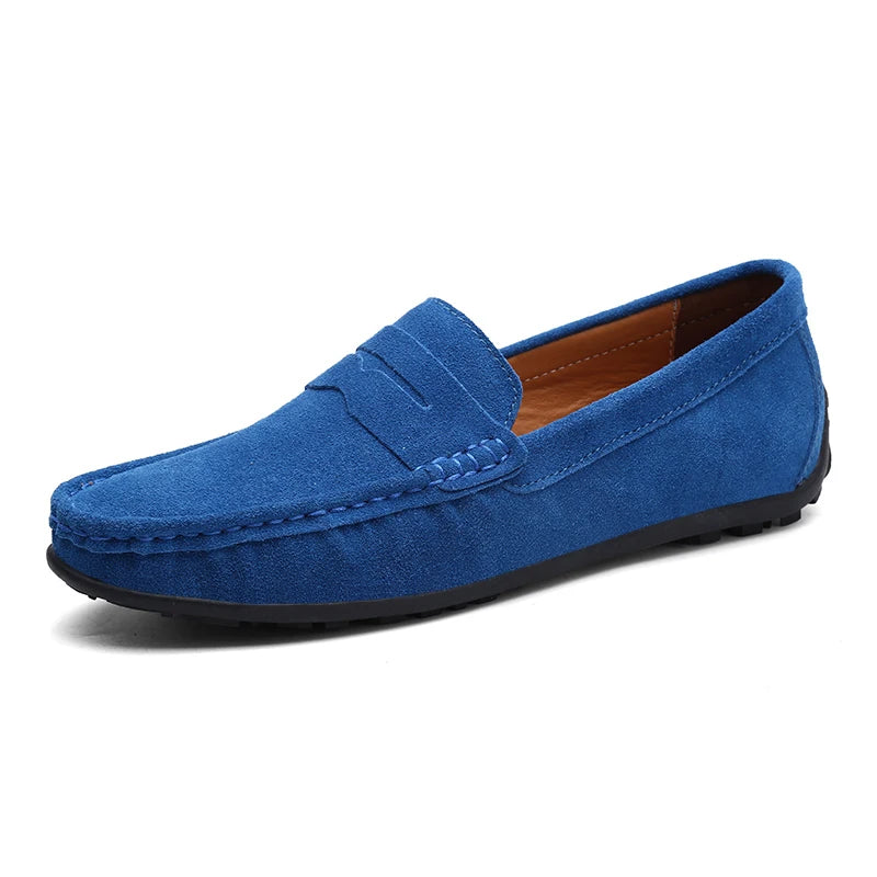 Men Casual Shoes Fashion Suede Leather Men Loafers High Quality Moccasins Slip On Men's Flats Lightweight Driving Shoes 38-47