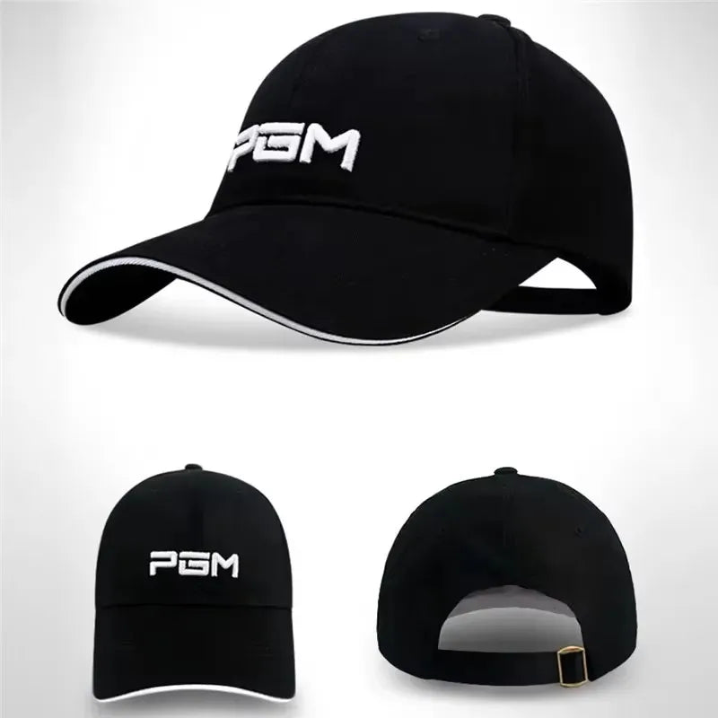 PGM Golf Caps Adjustable Hats Outdoor Sport Cycling Hiking Cap for Men Women Windproof Travel Cotton Cap Black White Hat MZ018