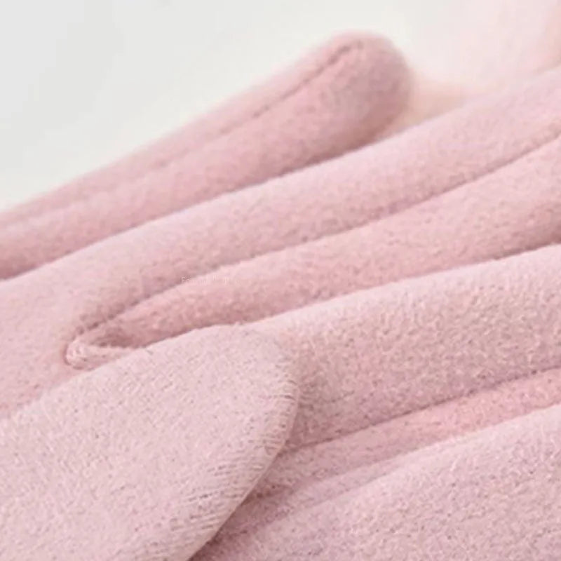 UGC Imitation Mink Velvet Hairy Gloves Women Winter Keep Warm Touch Screen Cute Lovely Sweety Not Bloated Suede Soft