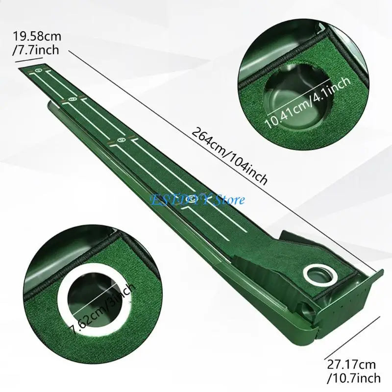 G6DE Golfs Hole Cover Golfs Practice Putting Green Putting Mat Golfs Putting Game Set Includes Green Putting Tool Golfs Mat