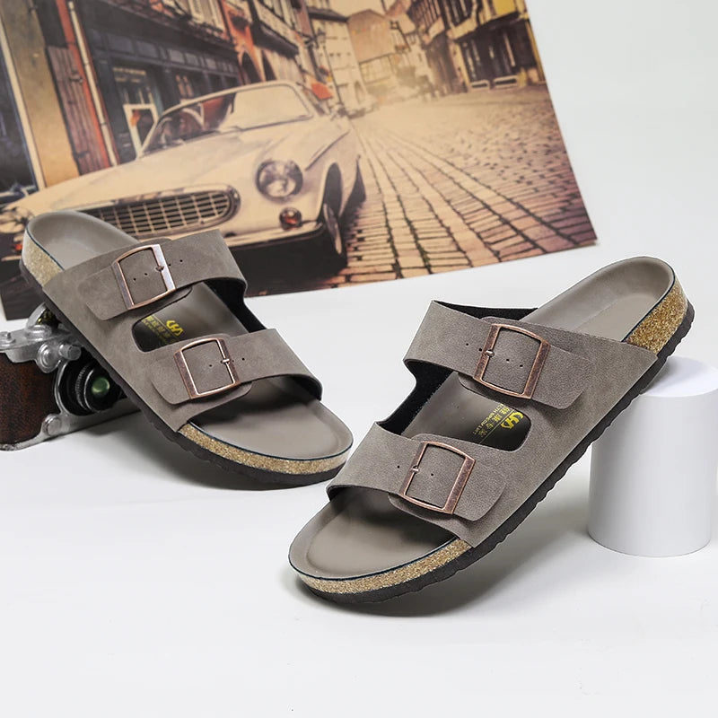Summer Slippers Men Trendy Round Toe Comfortable Platform Walking Fashion Non-slip Wear-Resistant Outdoor Summer Main Pantuflas