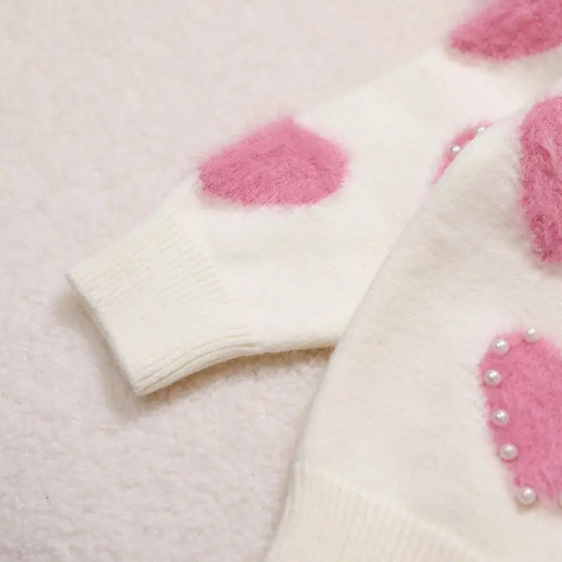 Girls' Sweaters Cardigans 2025 Autumn Winter Baby Knitted Sweaters Coats Heart-Shaped Outerwear Fashionable Children Clothes
