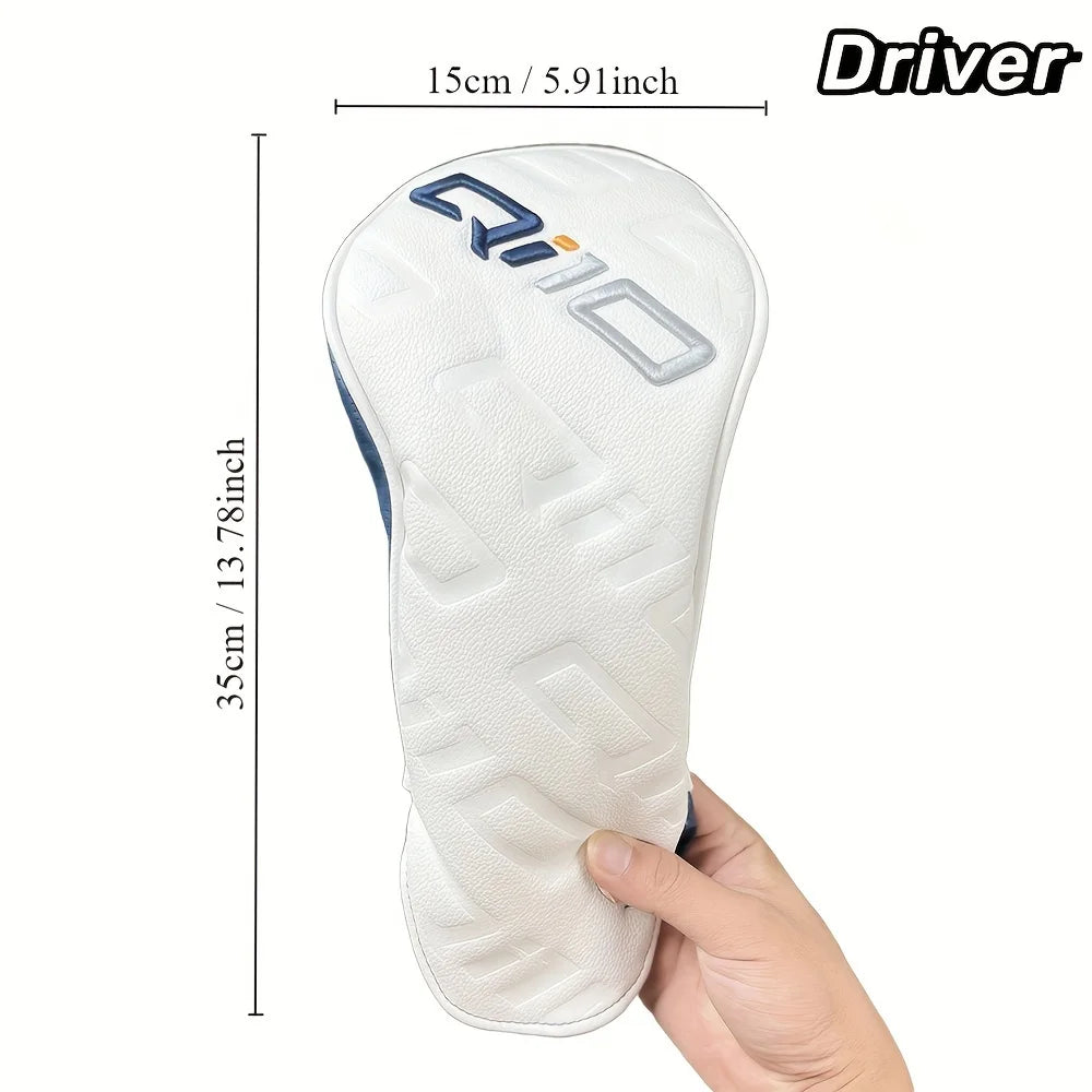 simple style golf club cover PU Leather Soft Durable Waterproof Golf Wood Cover, For Driver, Fairway, Hybrid, Golf Accessories