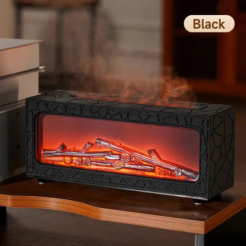 Air Humidifier Essential Oil Diffuser Flame Aroma Humidifier Home Room Fragrance Diffuser with Night Light Aromatherapy Diffuser