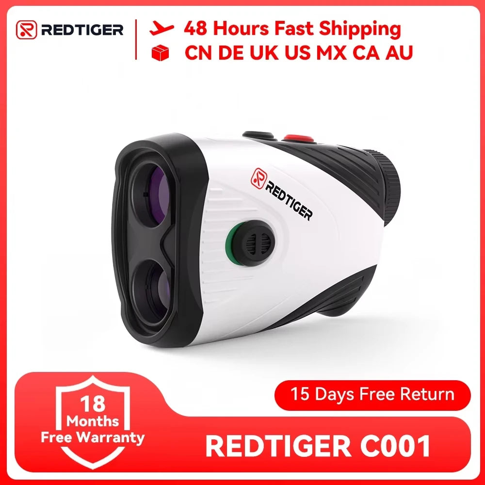REDTIGER C001 Golf Rangefinder with Slope 1000M 1200 Yards Laser Range Finder Golfing 7X Magnification Rechargeable Range Finder
