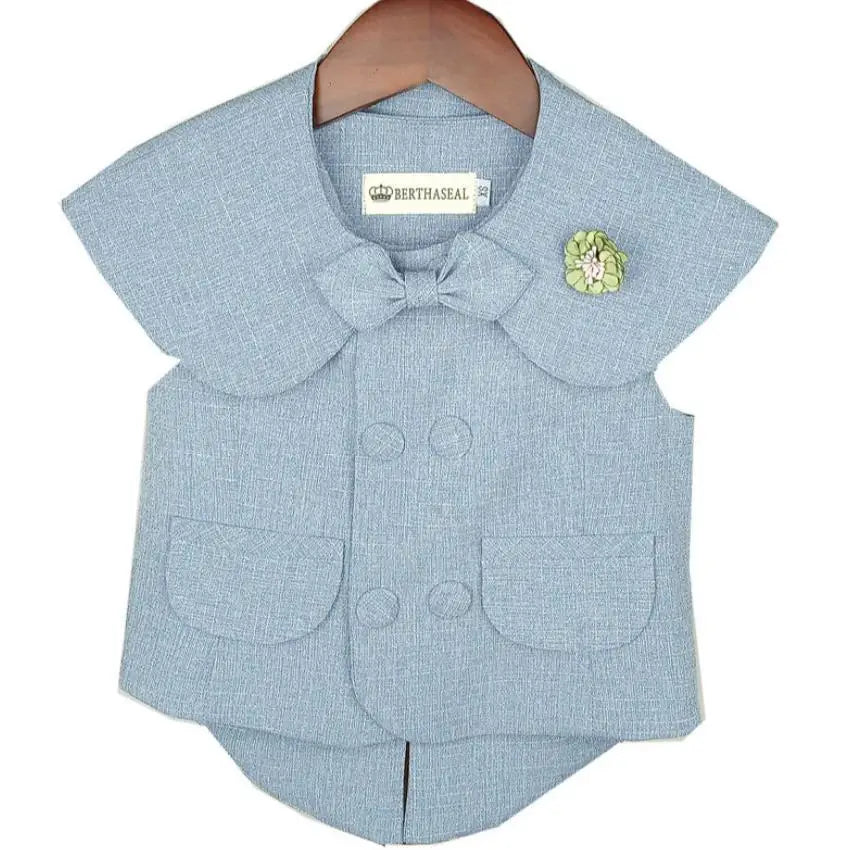 Top and pants Set Kids Baby Boy Suit Gentleman Wedding Formal Vest Tie 3Pcs Clothes Sets