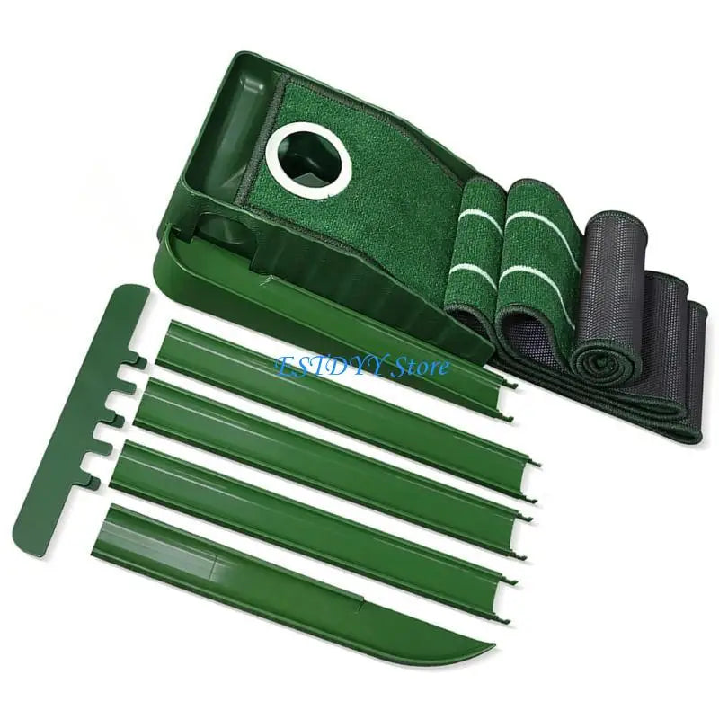 G6DE Golfs Hole Cover Golfs Practice Putting Green Putting Mat Golfs Putting Game Set Includes Green Putting Tool Golfs Mat