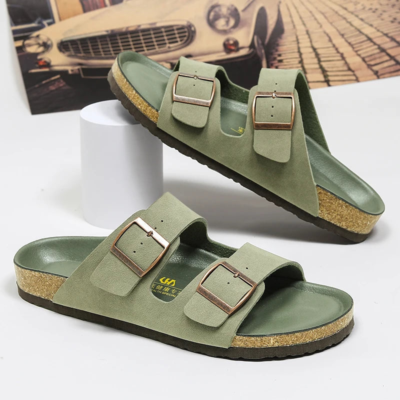 Summer Slippers Men Trendy Round Toe Comfortable Platform Walking Fashion Non-slip Wear-Resistant Outdoor Summer Main Pantuflas