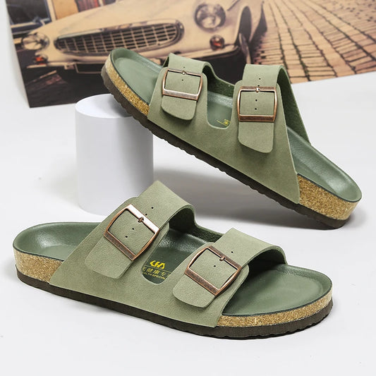 Summer Slippers Men Trendy Round Toe Comfortable Platform Walking Fashion Non-slip Wear-Resistant Outdoor Summer Main Pantuflas