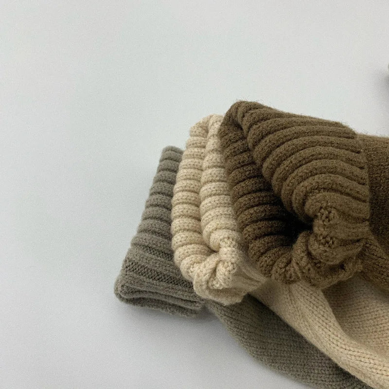 Kids Sweaters Boys Knit Pullover Solid Girls Turtleneck Sweater Knit Outwear